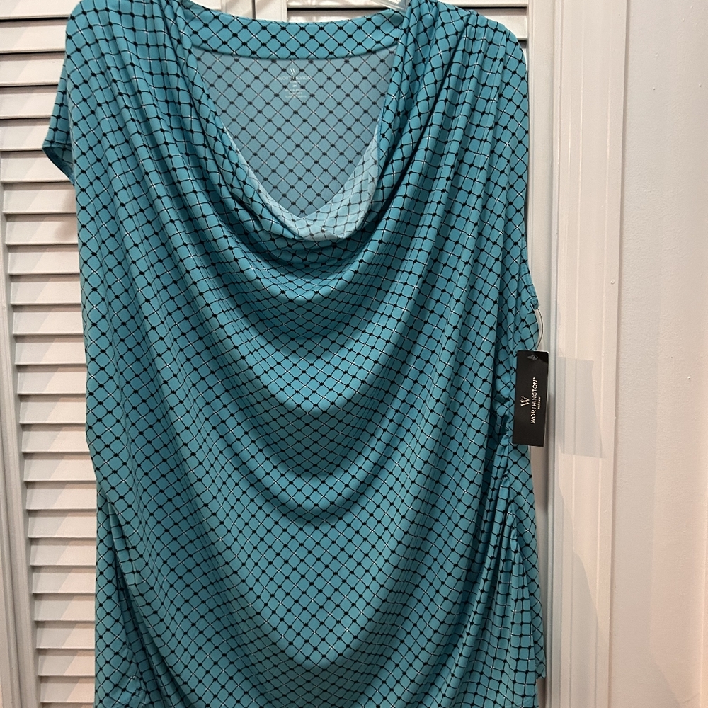 Worthington Geometric Patterned Blouse